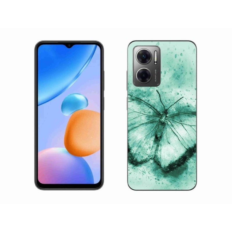 Gél tok mmCase a Xiaomi Redmi 10 5G-hez - zöld pillangó