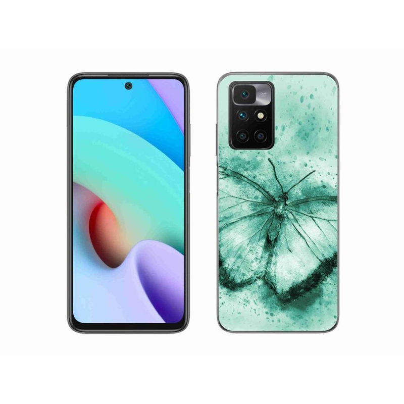 Gél tok mmCase a Xiaomi Redmi 10/Redmi 10 (2022) számára - zöld pillangó