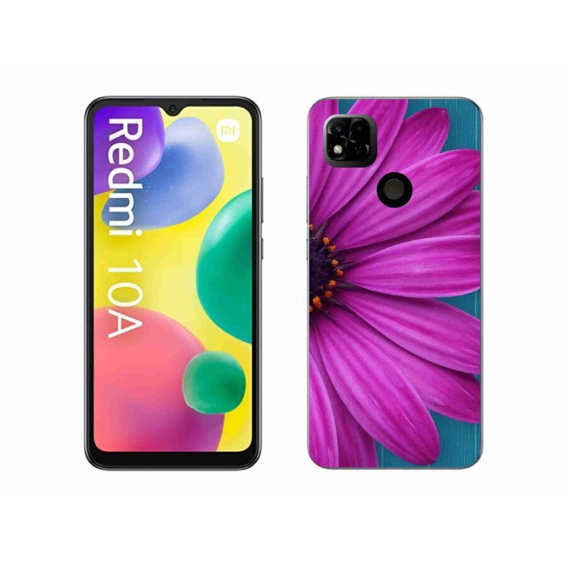 Gél tok mmCase a Xiaomi Redmi 10A számára - lila százszorszép