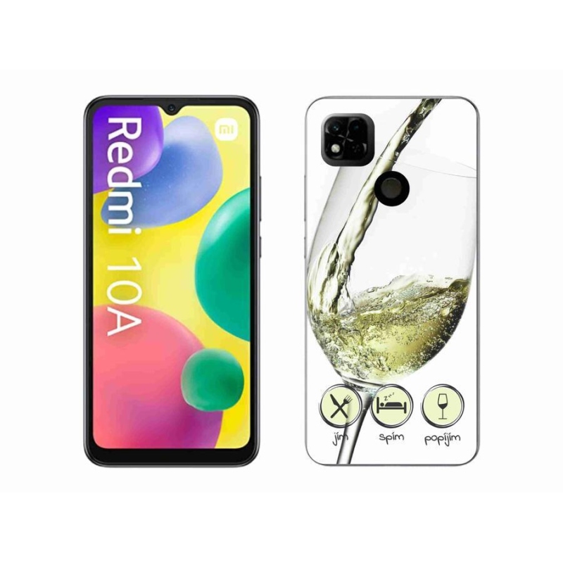 Gél tok mmCase a Xiaomi Redmi 10A számára - borospohár fehér