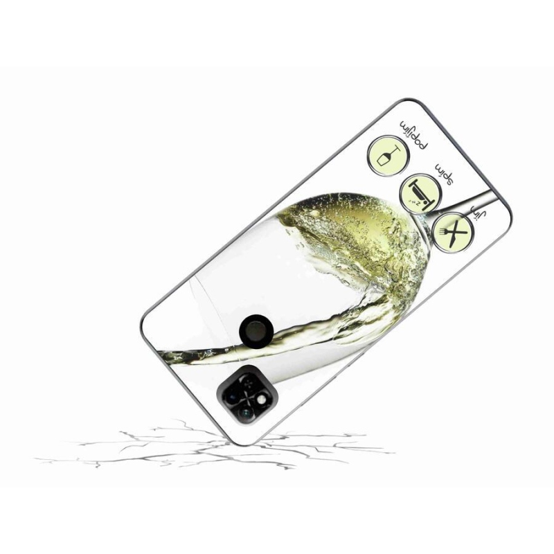 Gél tok mmCase a Xiaomi Redmi 10A számára - borospohár fehér