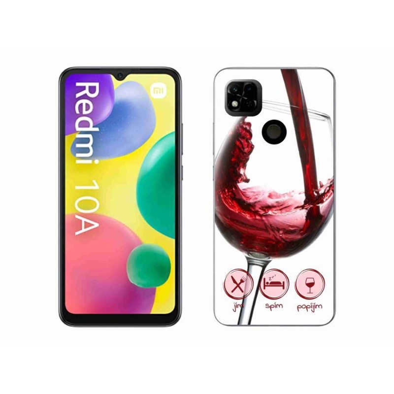 Gél tok mmCase a Xiaomi Redmi 10A-hoz - borospohár piros