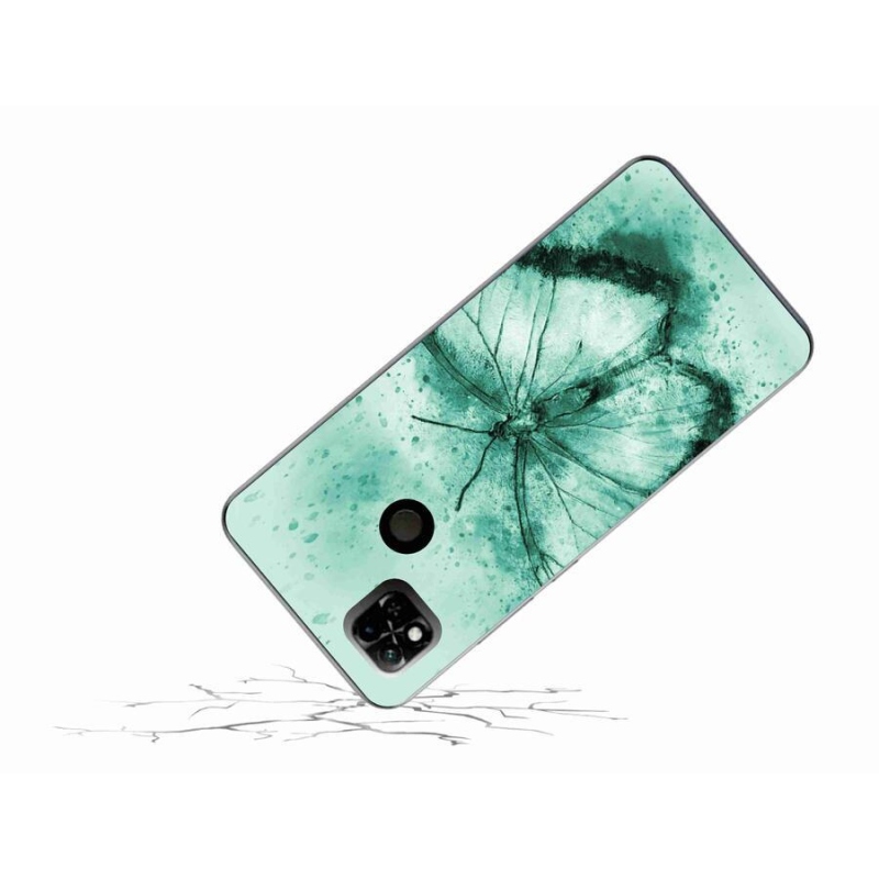 Gél tok mmCase a Xiaomi Redmi 10A számára - zöld pillangó