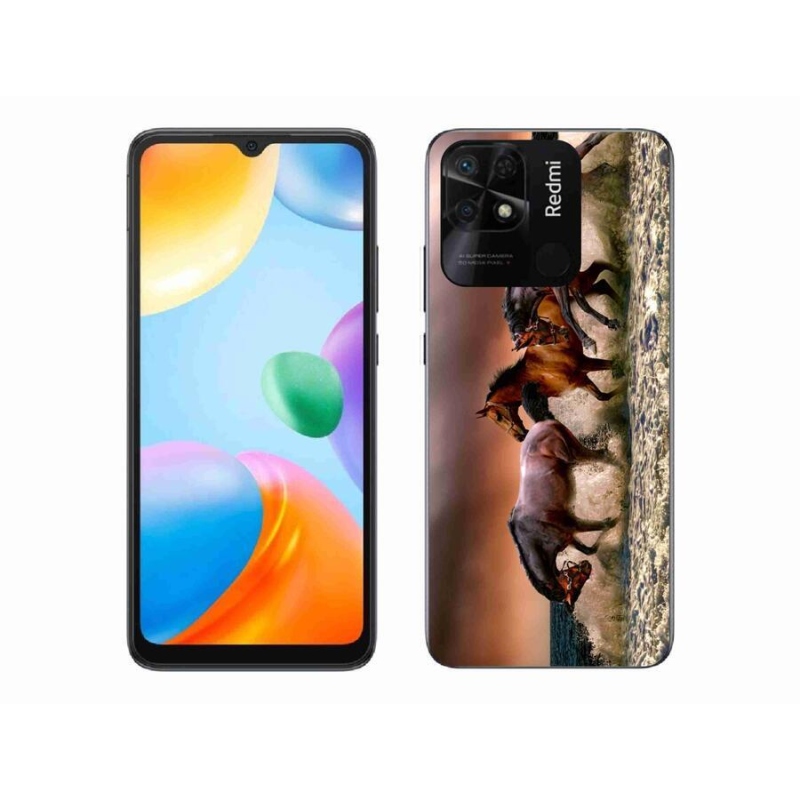 Gél tok mmCase a Xiaomi Redmi 10C számára - lovak 1