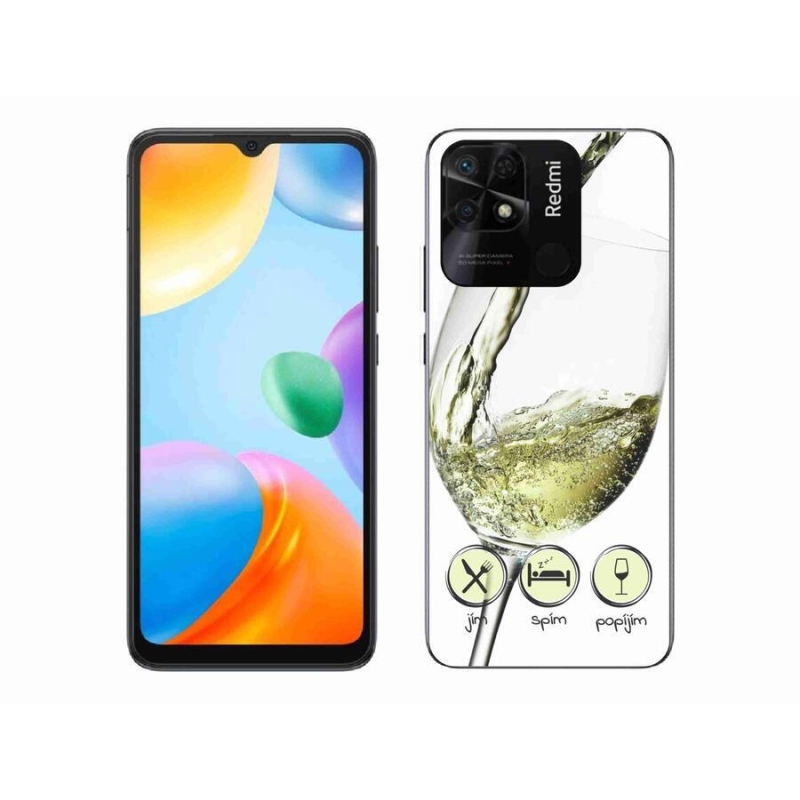 Gél tok mmCase a Xiaomi Redmi 10C-hez - borospohár fehér