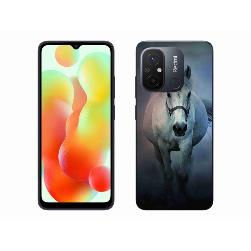 Gél tok mmCase a Xiaomi Redmi 12C számára - futó fehér ló