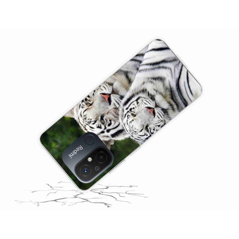 Gél tok mmCase a Xiaomi Redmi 12C-hez - fehér tigrisek