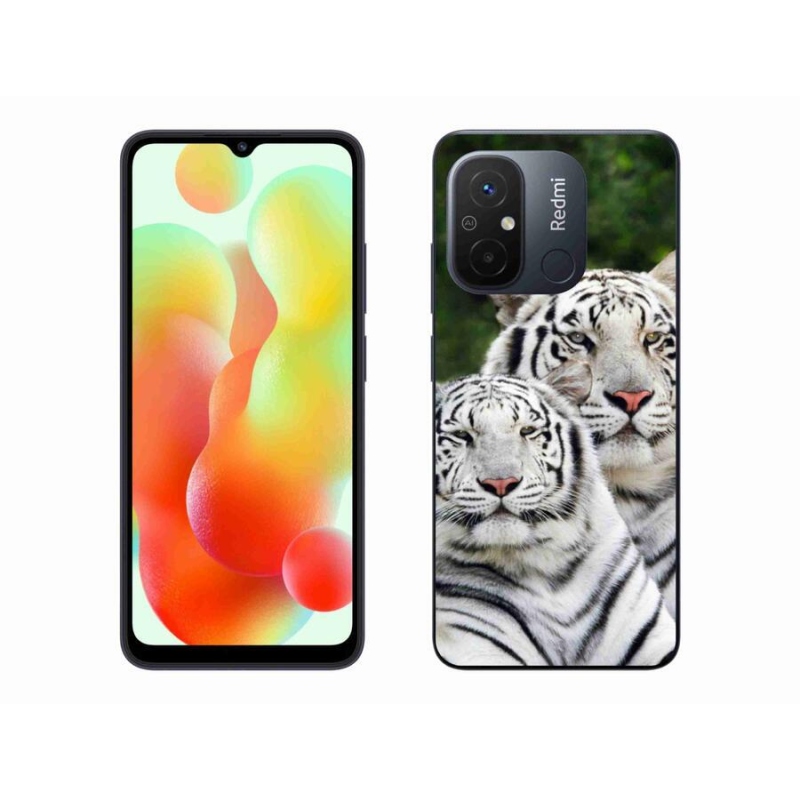 Gél tok mmCase a Xiaomi Redmi 12C-hez - fehér tigrisek