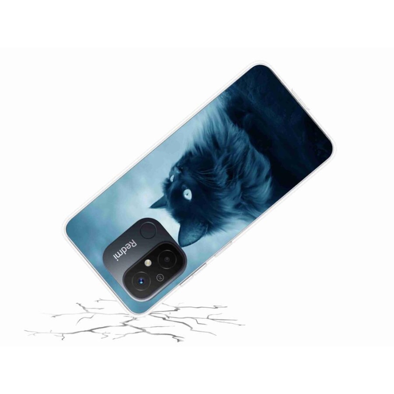 Gél tok mmCase a Xiaomi Redmi 12C-hez - fekete macska 1