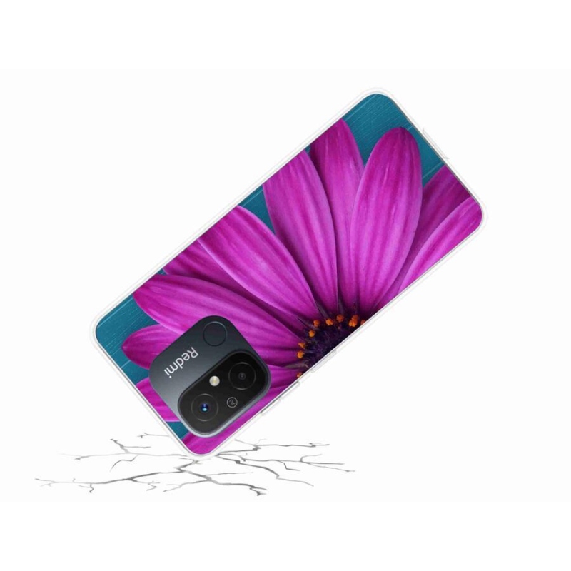 Gél tok mmCase a Xiaomi Redmi 12C-hez - lila százszorszép