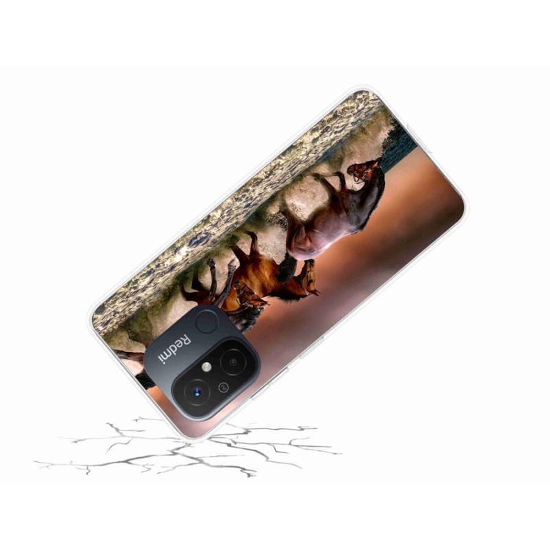 Gél tok mmCase a Xiaomi Redmi 12C számára - lovak 1