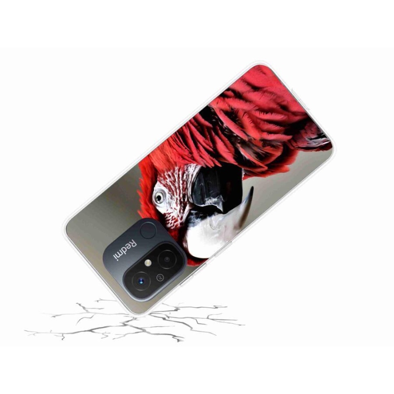 Gél tok mmCase a Xiaomi Redmi 12C-hez - papagáj ara piros