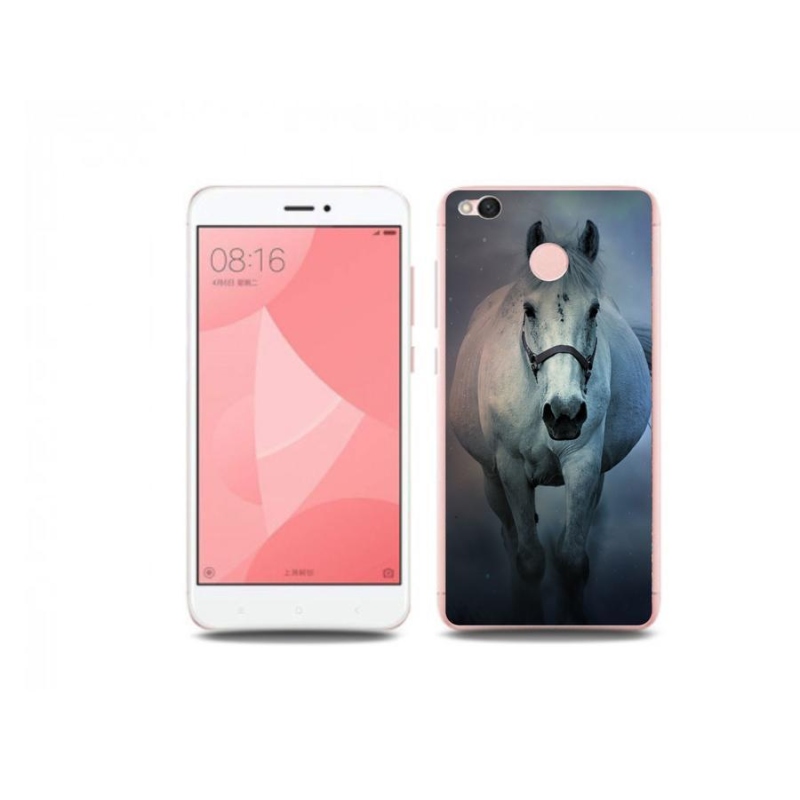 Gél tok mmCase a Xiaomi Redmi 4X számára - futó fehér ló