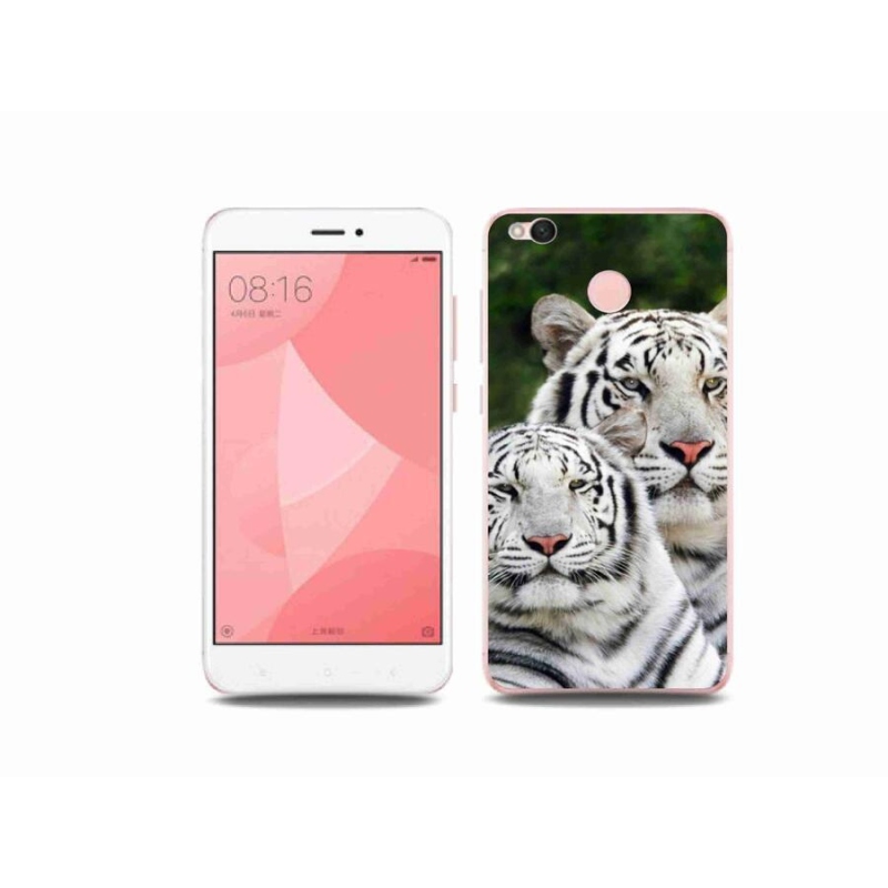 Gél tok mmCase a Xiaomi Redmi 4X-hez - fehér tigrisek