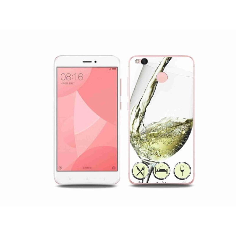 Gél tok mmCase a Xiaomi Redmi 4X-hez - borospohár fehér