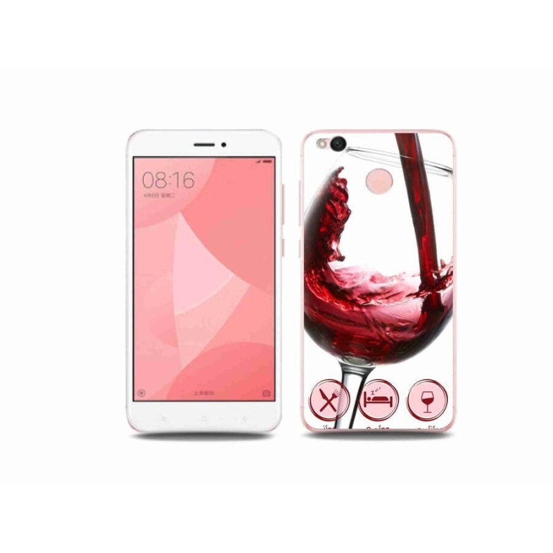 Gél tok mmCase a Xiaomi Redmi 4X-hez - borospohár piros
