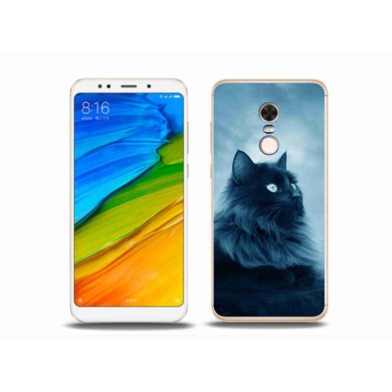Gél tok mmCase a Xiaomi Redmi 5 Plus-hoz - fekete macska 1