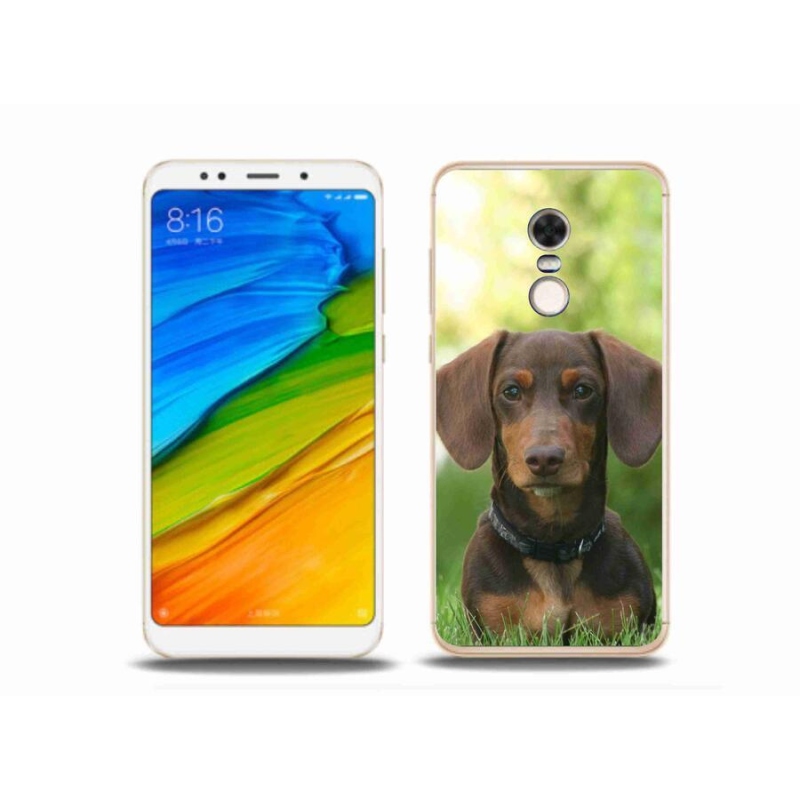 Gél tok mmCase a Xiaomi Redmi 5 Plus számára - barna tacskó