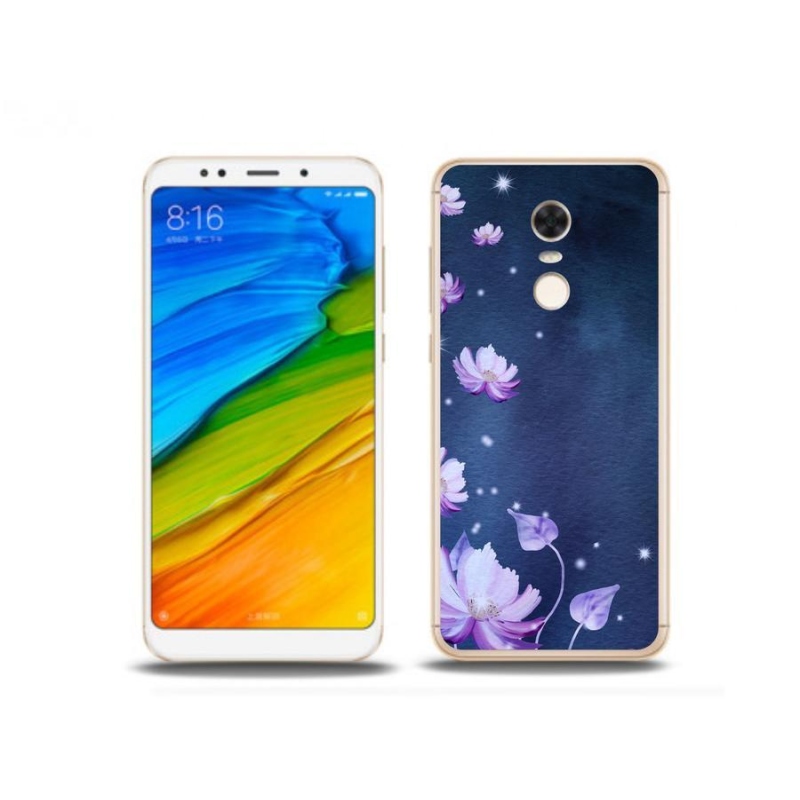 Gél tok mmCase a Xiaomi Redmi 5 Plus számára - hulló virágok