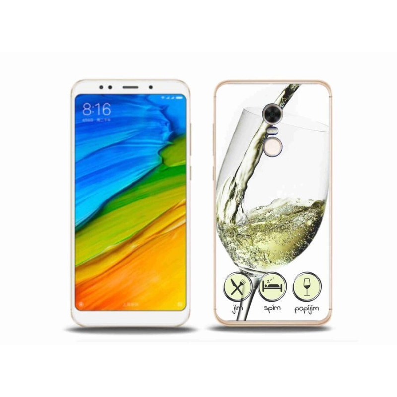 Gél tok mmCase a Xiaomi Redmi 5 Plus-hoz - borospohár fehér