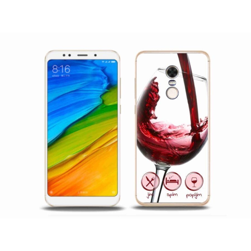 Gél tok mmCase a Xiaomi Redmi 5 Plus-hoz - borospohár piros