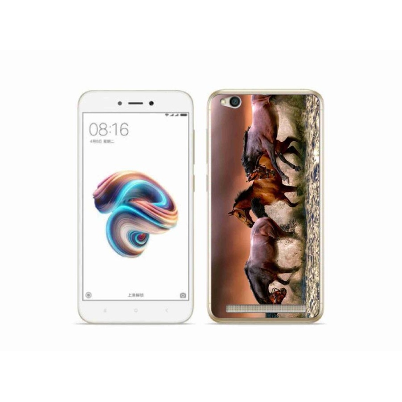 Gél tok mmCase a Xiaomi Redmi 5A számára - lovak 1
