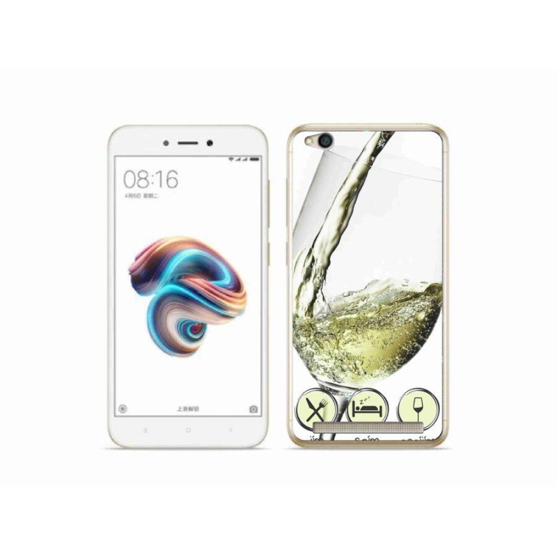 Gél tok mmCase a Xiaomi Redmi 5A számára - borospohár fehér