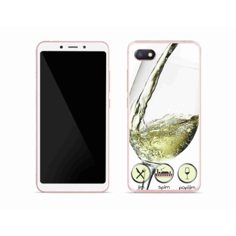 Gél tok mmCase a Xiaomi Redmi 6A számára - pohár bor fehér