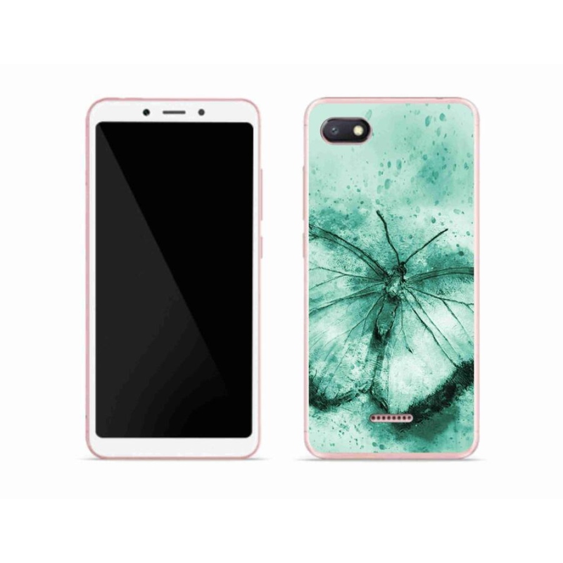 Gél tok mmCase a Xiaomi Redmi 6A számára - zöld pillangó