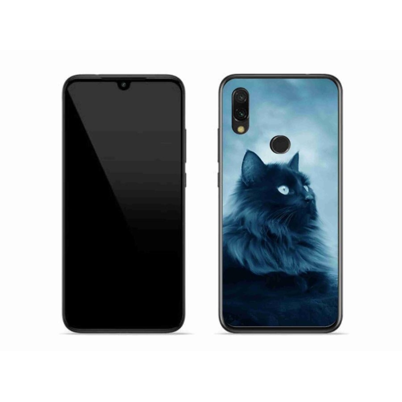 Gél tok mmCase a Xiaomi Redmi 7-hez - fekete macska 1
