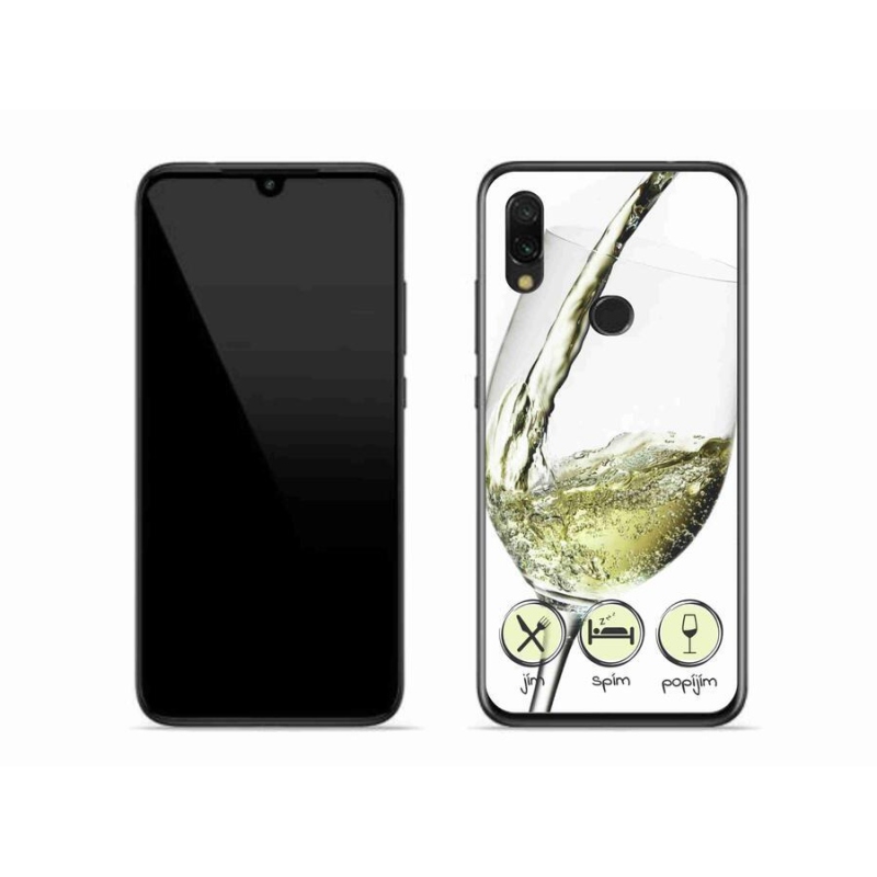 Gél tok mmCase a Xiaomi Redmi 7-hez - borospohár fehér