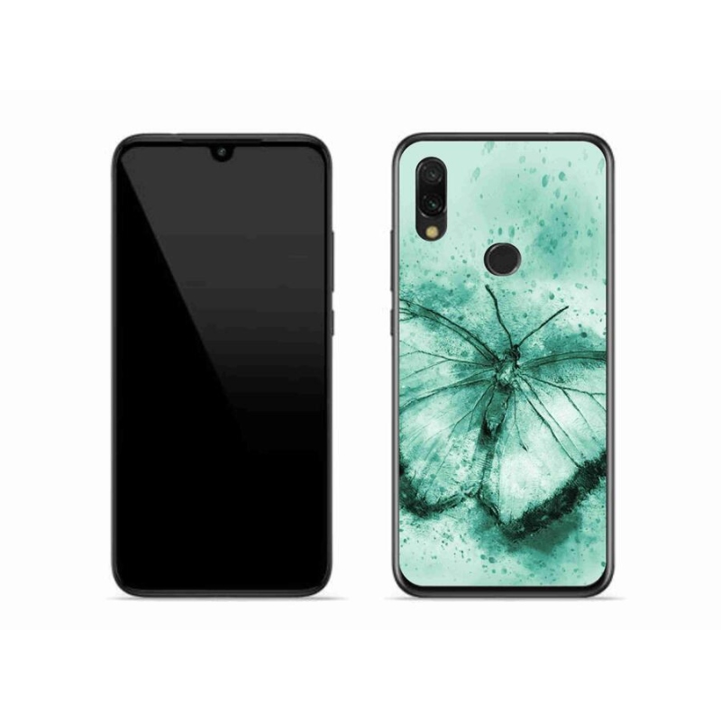 Gél tok mmCase a Xiaomi Redmi 7-hez - zöld pillangó