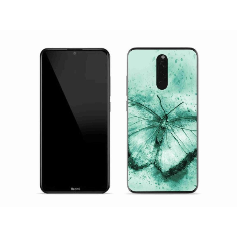 Gél tok mmCase a Xiaomi Redmi 8-hoz - zöld pillangó