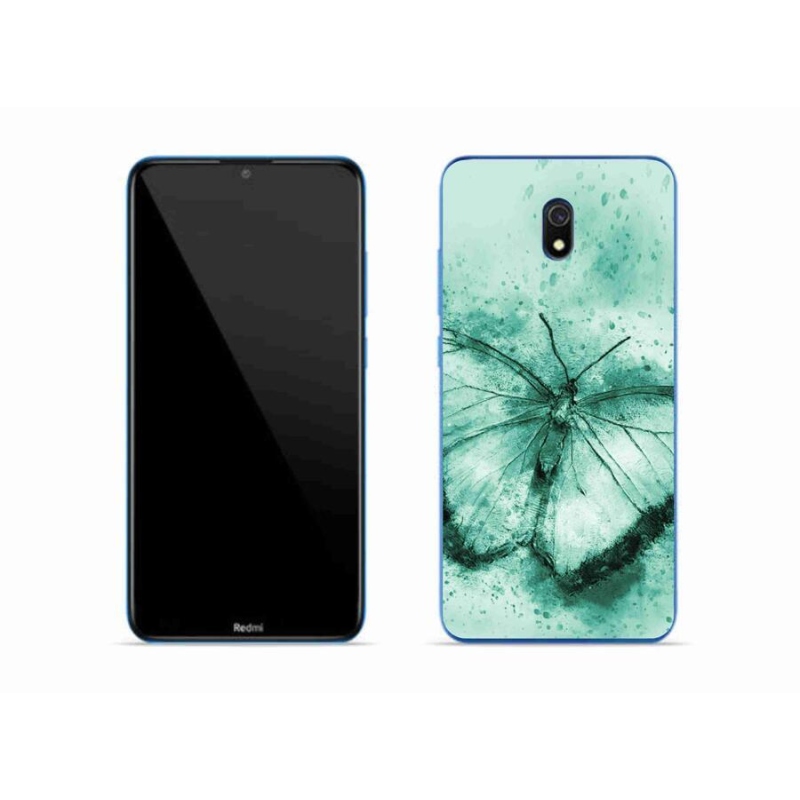 Gél tok mmCase a Xiaomi Redmi 8A számára - zöld pillangó