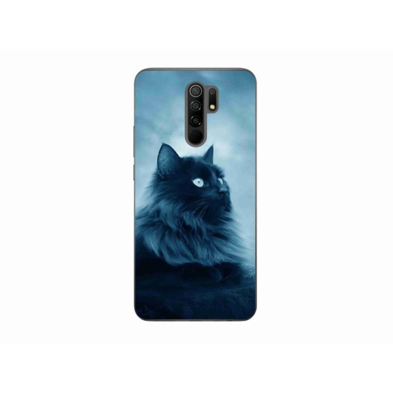 Gél tok mmCase a Xiaomi Redmi 9-hez - fekete macska 1