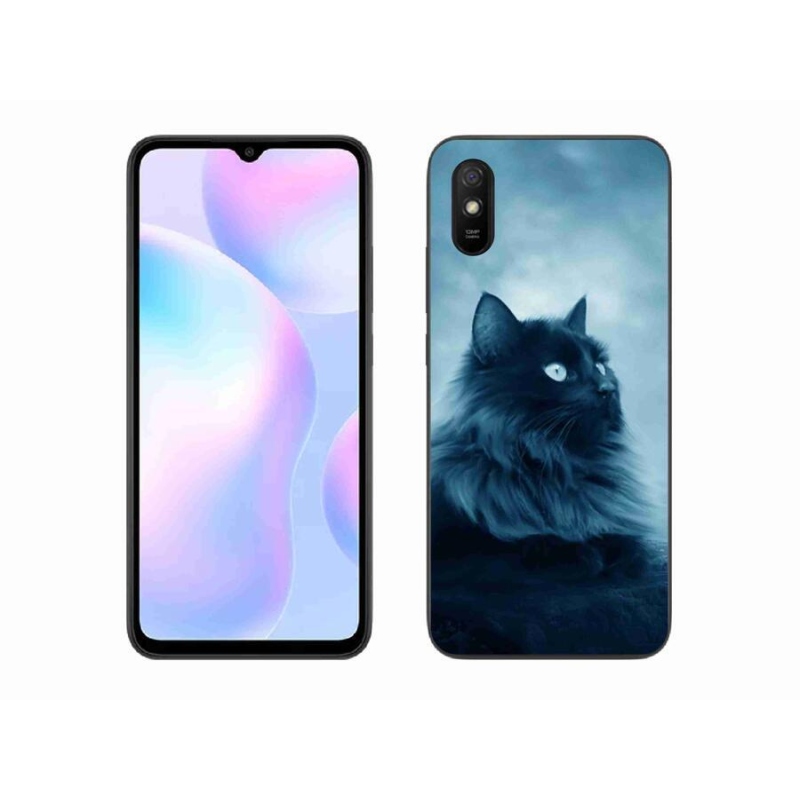 Gél tok mmCase a Xiaomi Redmi 9AT-hoz - fekete macska 1
