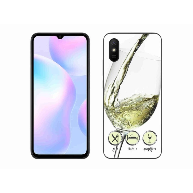 Gél tok mmCase a Xiaomi Redmi 9AT-hoz - borospohár fehér