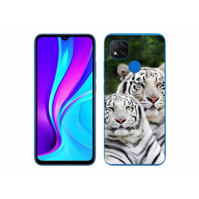 Gél tok mmCase a Xiaomi Redmi 9C-hez - fehér tigrisek