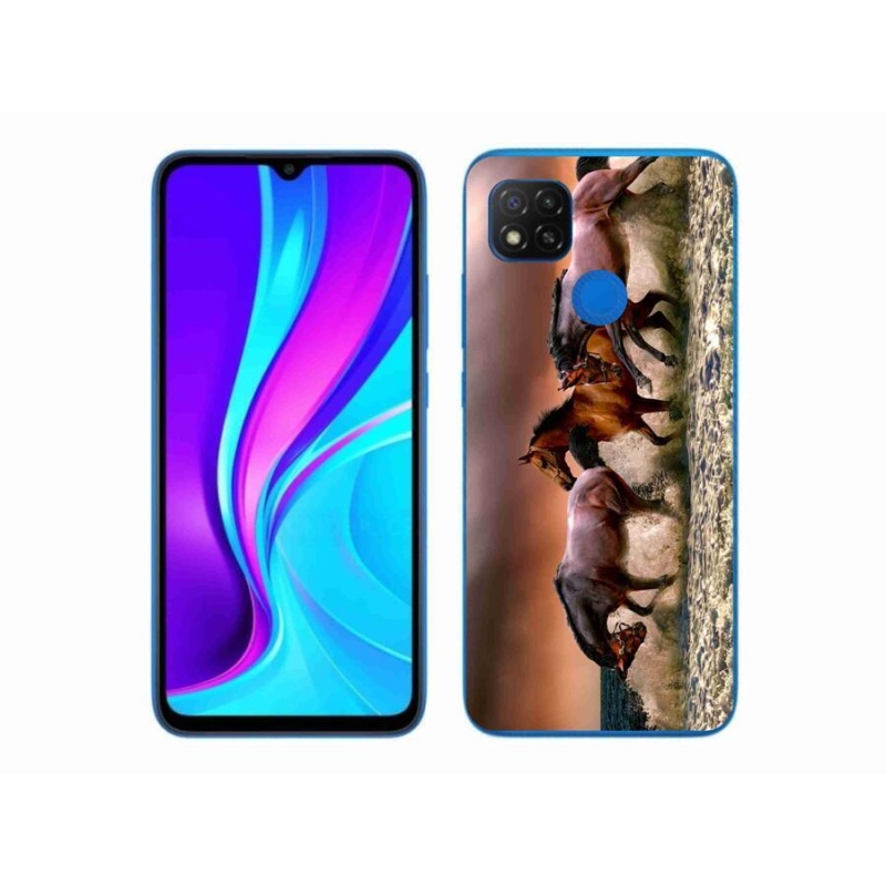 Gél tok mmCase a Xiaomi Redmi 9C számára - lovak 1
