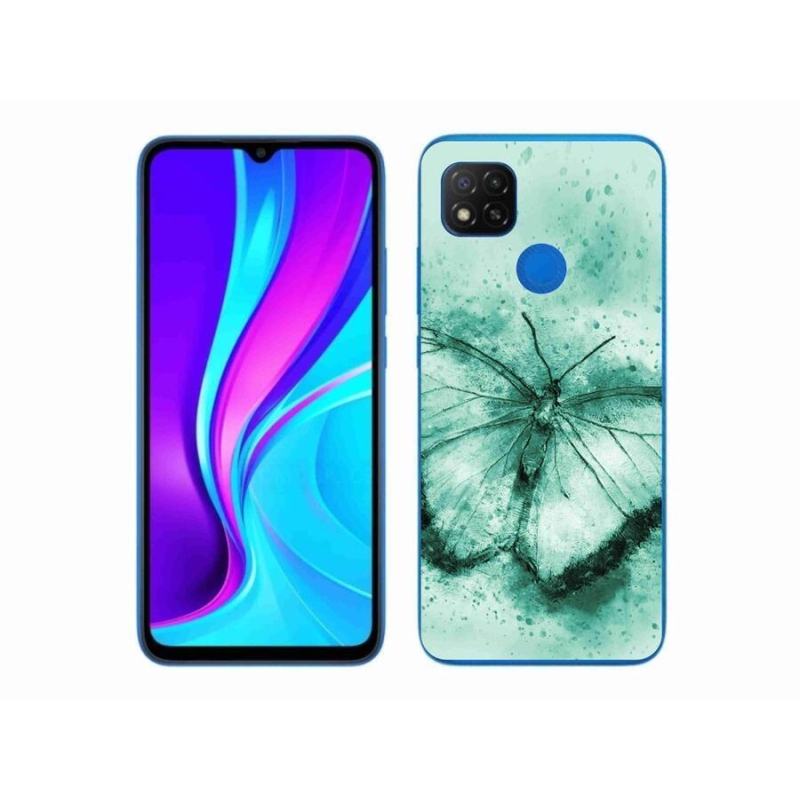 Gél tok mmCase a Xiaomi Redmi 9C-hez - zöld pillangó