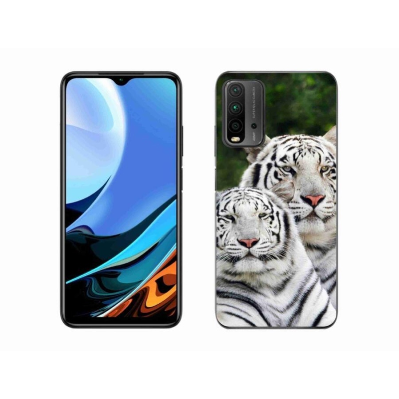 Gél tok mmCase a Xiaomi Redmi 9T-hez - fehér tigrisek