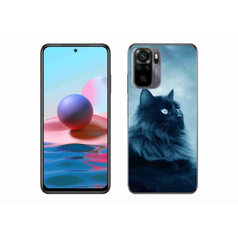 Gél tok mmCase a Xiaomi Redmi Note 10 4G-hez - fekete macska 1