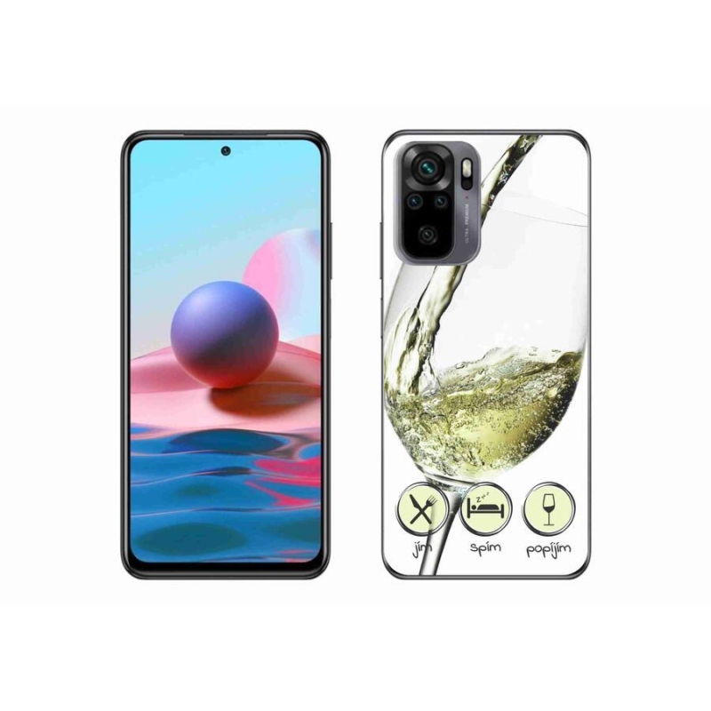 Gél tok mmCase a Xiaomi Redmi Note 10 4G-hez - pohár bor fehér