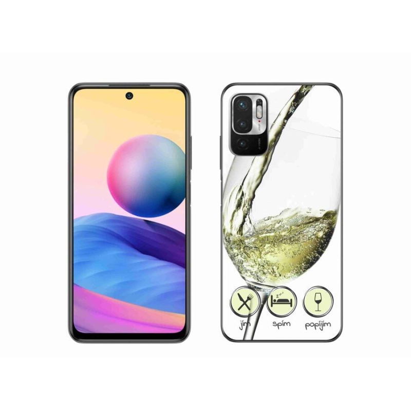 Gél tok mmCase a Xiaomi Redmi Note 10 5G-hez - borospohár fehér
