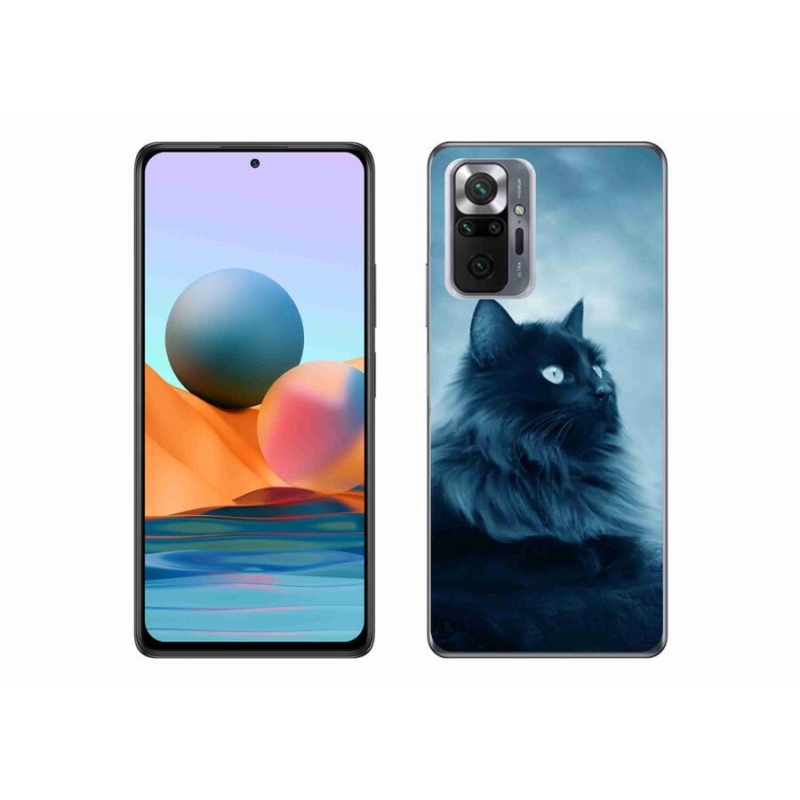 Gél tok mmCase a Xiaomi Redmi Note 10 Pro készülékhez - fekete macska 1