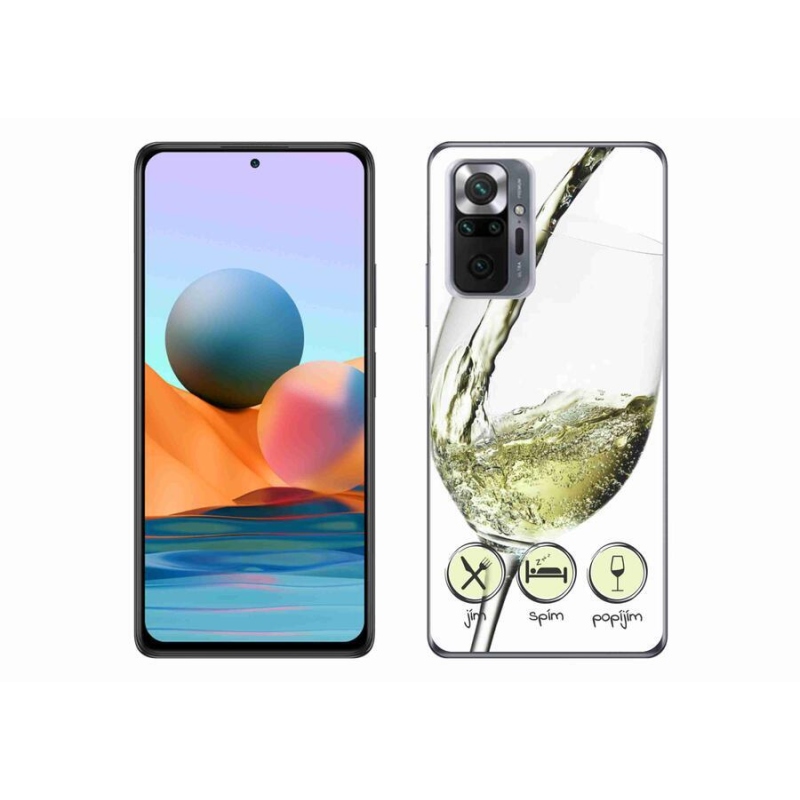 Gél tok mmCase a Xiaomi Redmi Note 10 Pro készülékhez - borospohár fehér