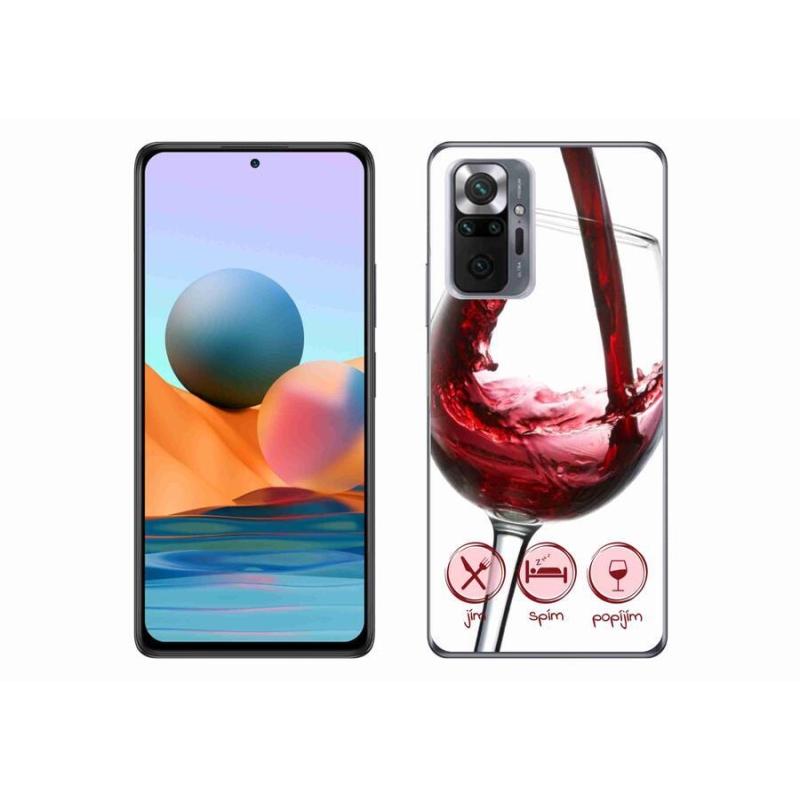 Gél tok mmCase a Xiaomi Redmi Note 10 Pro készülékhez - borospohár piros