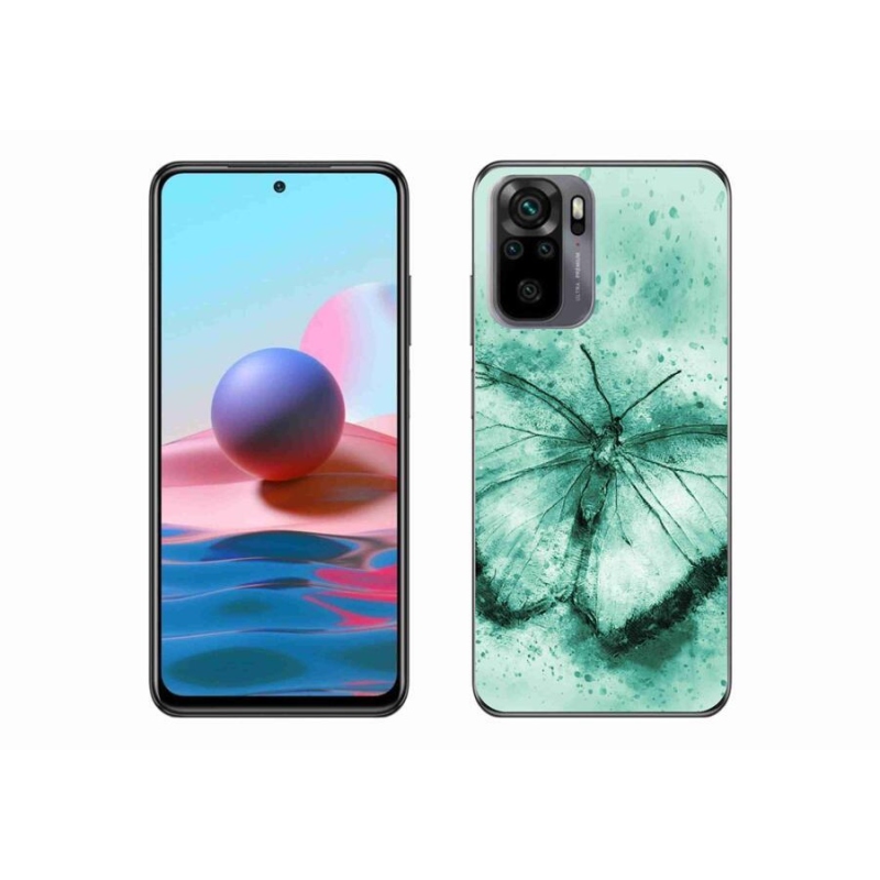 Gél tok mmCase a Xiaomi Redmi Note 10S számára - zöld pillangó