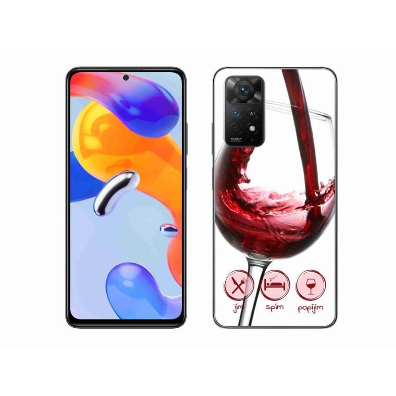 Gél tok mmCase a Xiaomi Redmi Note 11 Pro 4G/5G-hez - borospohár piros