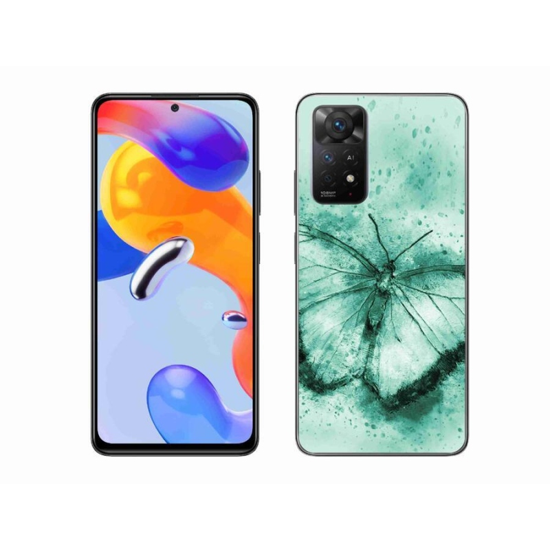 Gél tok mmCase a Xiaomi Redmi Note 11 Pro 4G/5G-hez - zöld pillangó